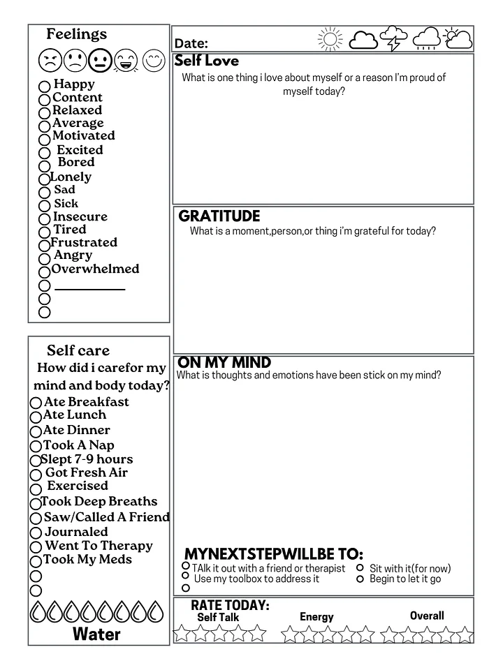 "Mental Health Tracker: A Daily Journal for Mood, Habits & Wellness" "MindCare Logbook: Track Your Mental Health & Emotional Wellness" product image (1)