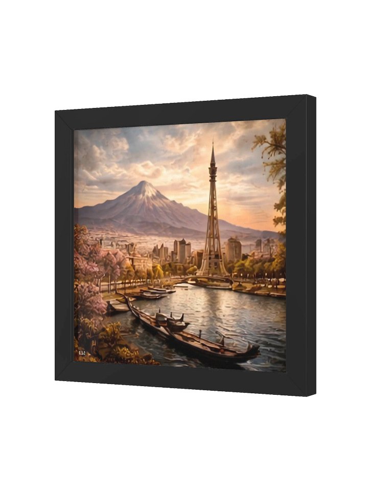 Ewige Harmonie: Fusion der Weltwahrzeichen Vibrant Ayous Wood Framed Matte Poster product image (17)