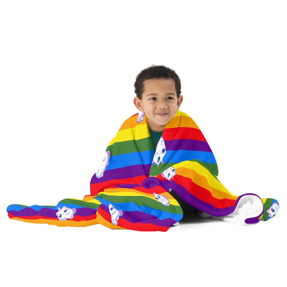 Unicorn Kitty Pride Throw Blanket product image (12)