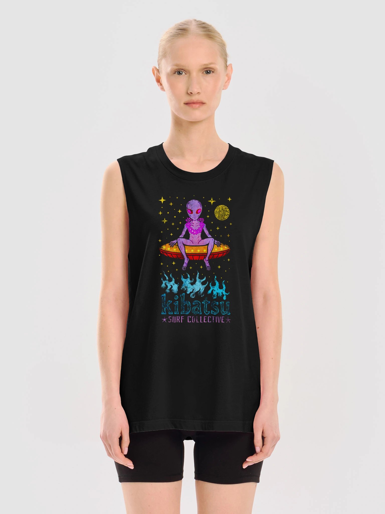 Kibatsu Surf Collective Alien Garland UFO Moon Muscle Vest Tank Top product image (6)