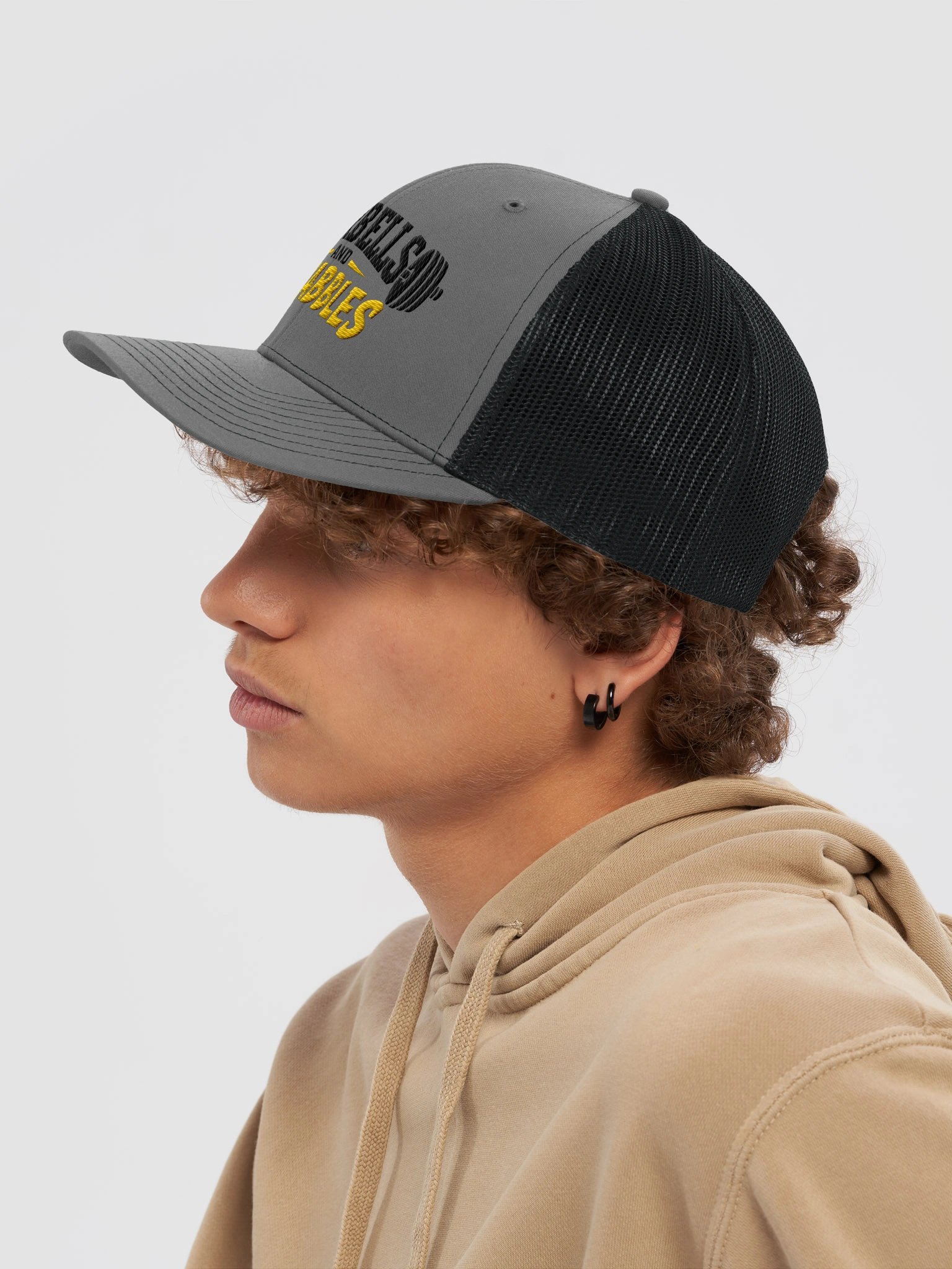 Black & Yellow Logo Trucker Hat product image (7)