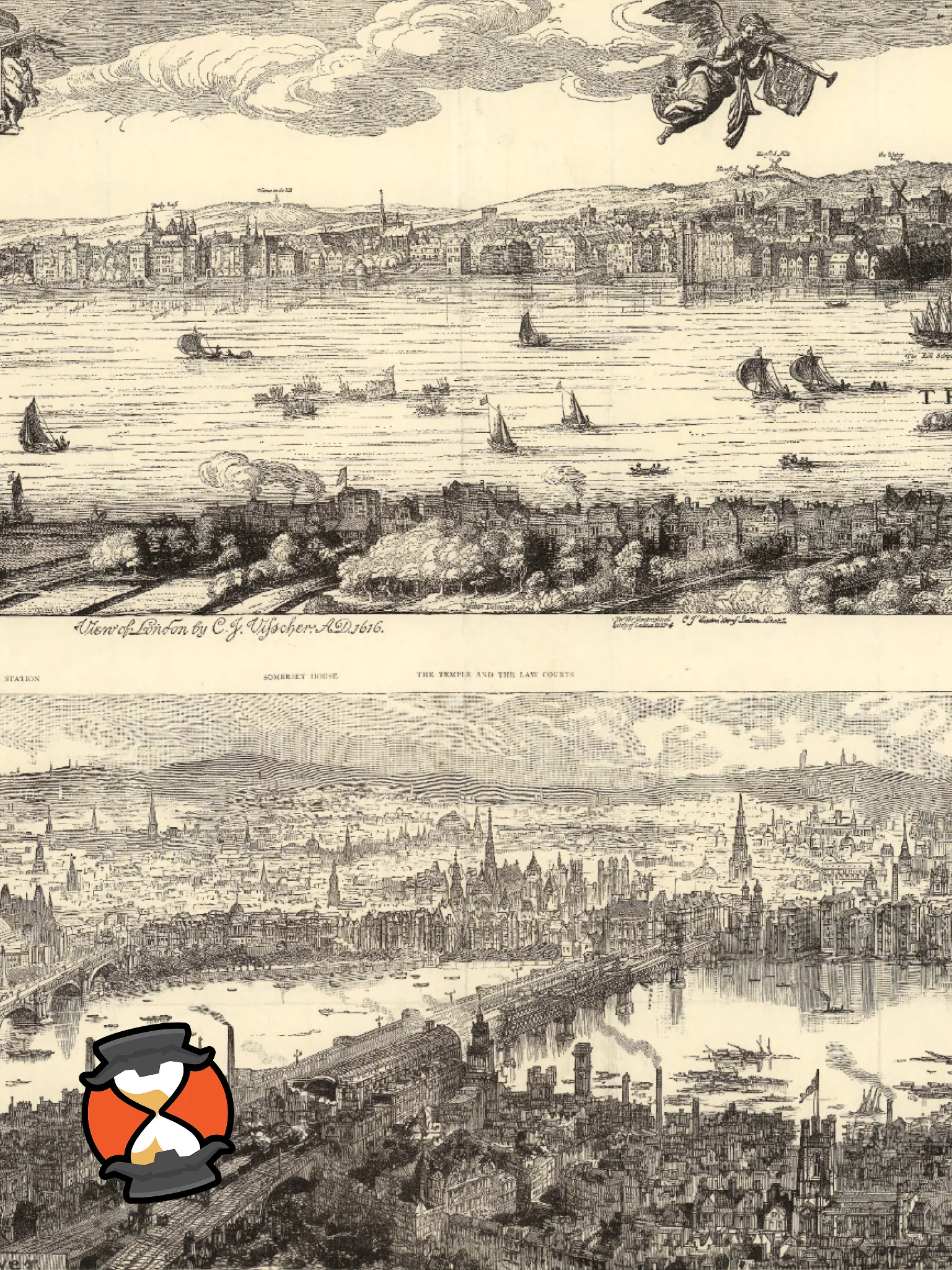 London 1616 vs. 1890 (Unframed Poster Print) product image (2)