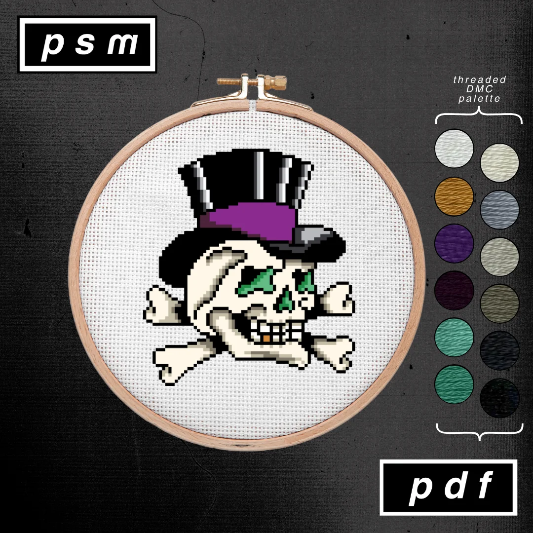 Top Hat Crossbone Skull Pattern product image (1)