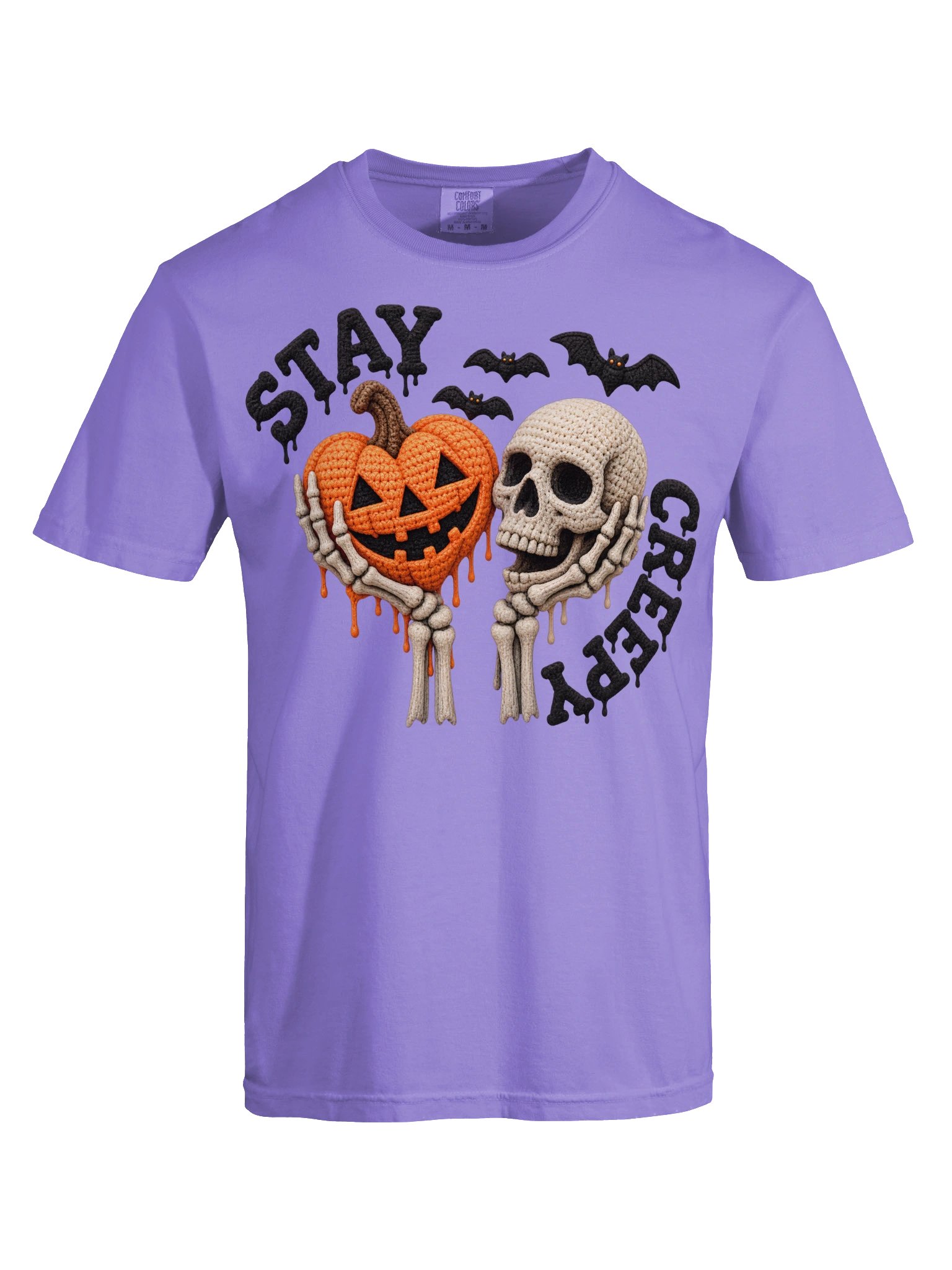 STAY CREEPY Crochet Halloween Skull & Pumpkin Design product image (23)