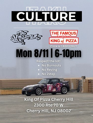 Another King of Pizza Meet 🍕🙆‍♂️ with @f0urtheculture  See yall there 🤝 

Permitted Event. Please Respect the Lot!

Date: Mon...