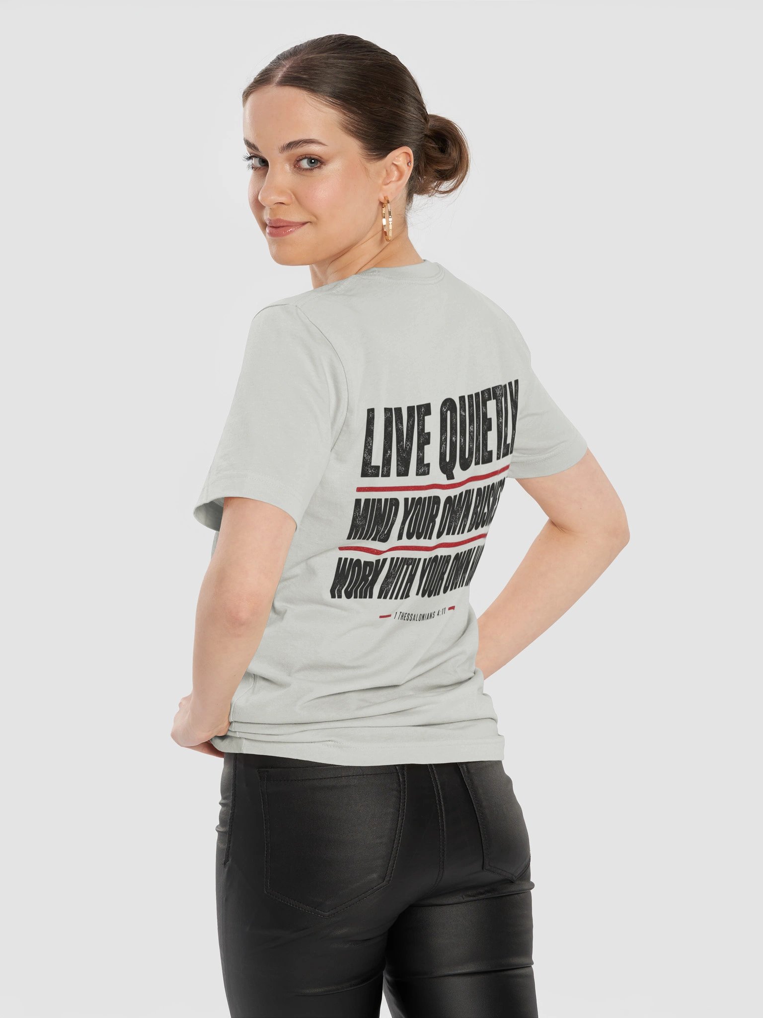 Gettin’ Junk Done — Live Quietly Tee | 1 Thessalonians 4:11 — Dark Edition product image (12)