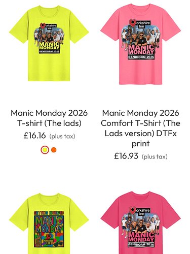 Ey up all! 👋

Just a heads up for anyone wanting a T-shirt for this year’s Manic Monday! 🍻

I wouldn’t leave it too much long...