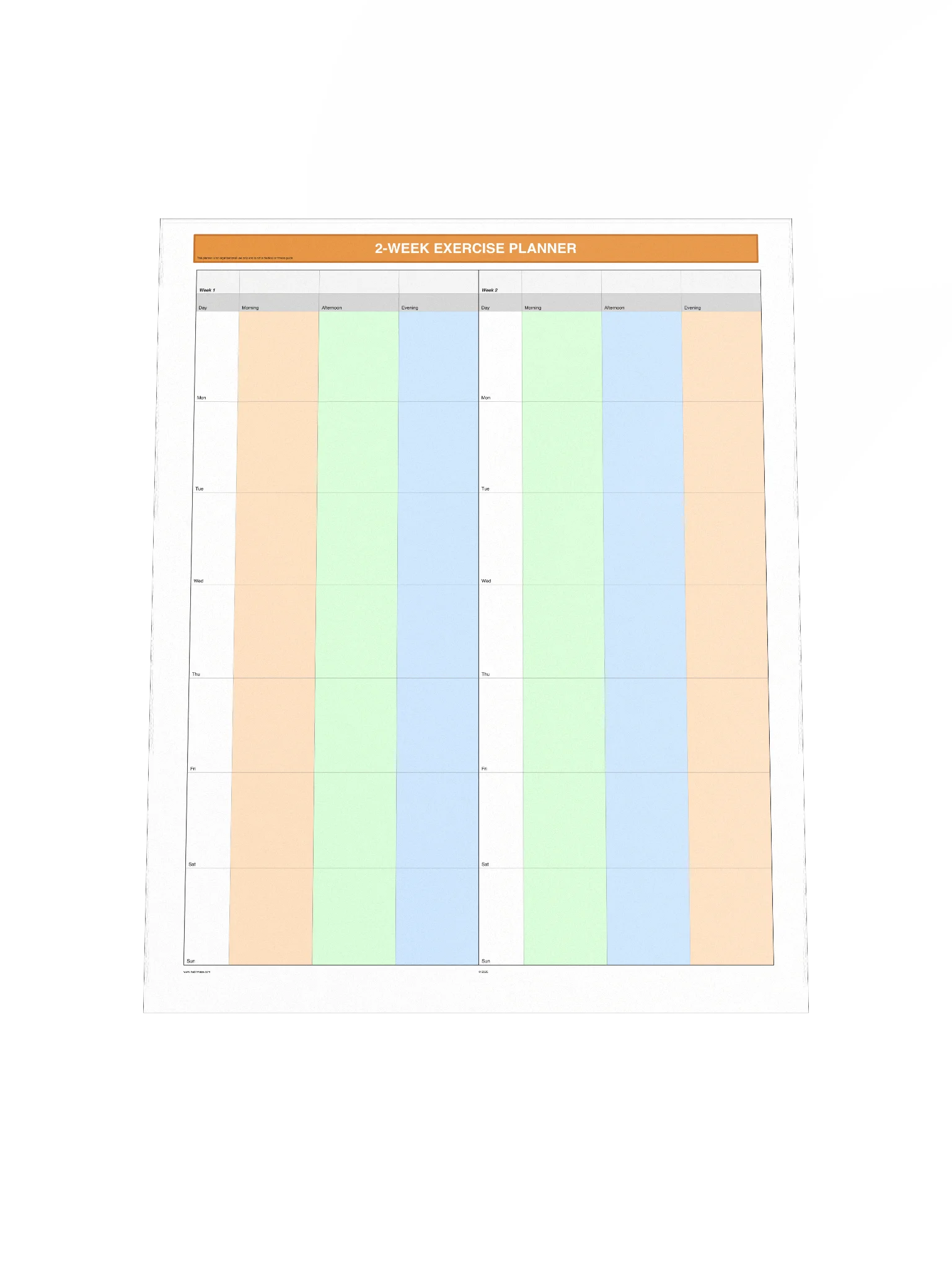 2 Week Exercise Planner product image (5)