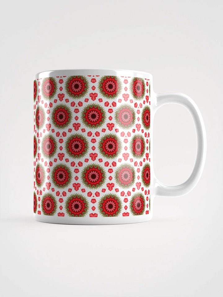 Red Green & White Daisy Mug product image (1)