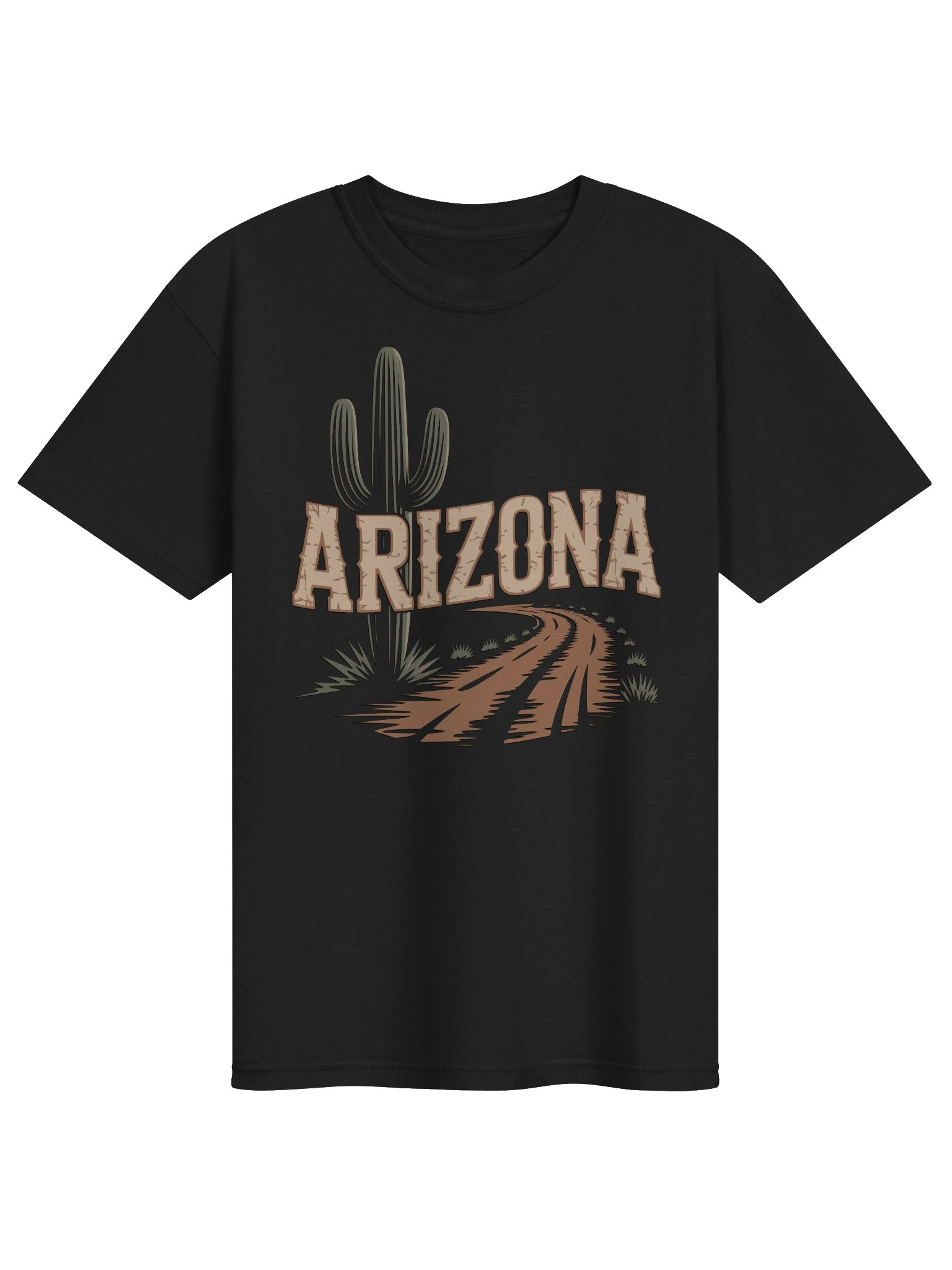 Arizona Desert Road Cactus T-Shirt | Vintage Southwest Travel Tee product image (1)