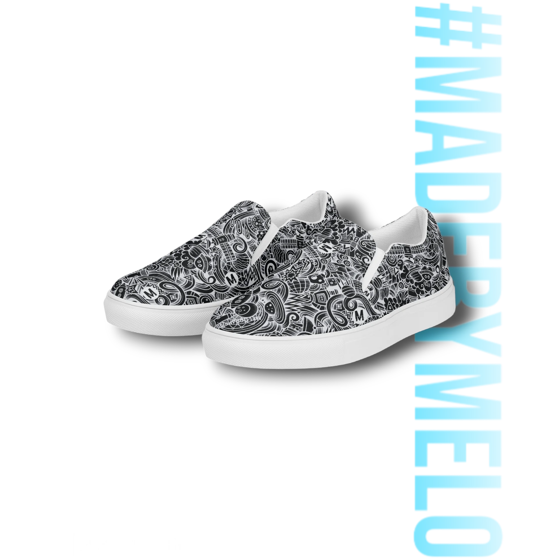 Dark Space Scribble - Women's Slip-ons | #MadeByMELO product image (9)