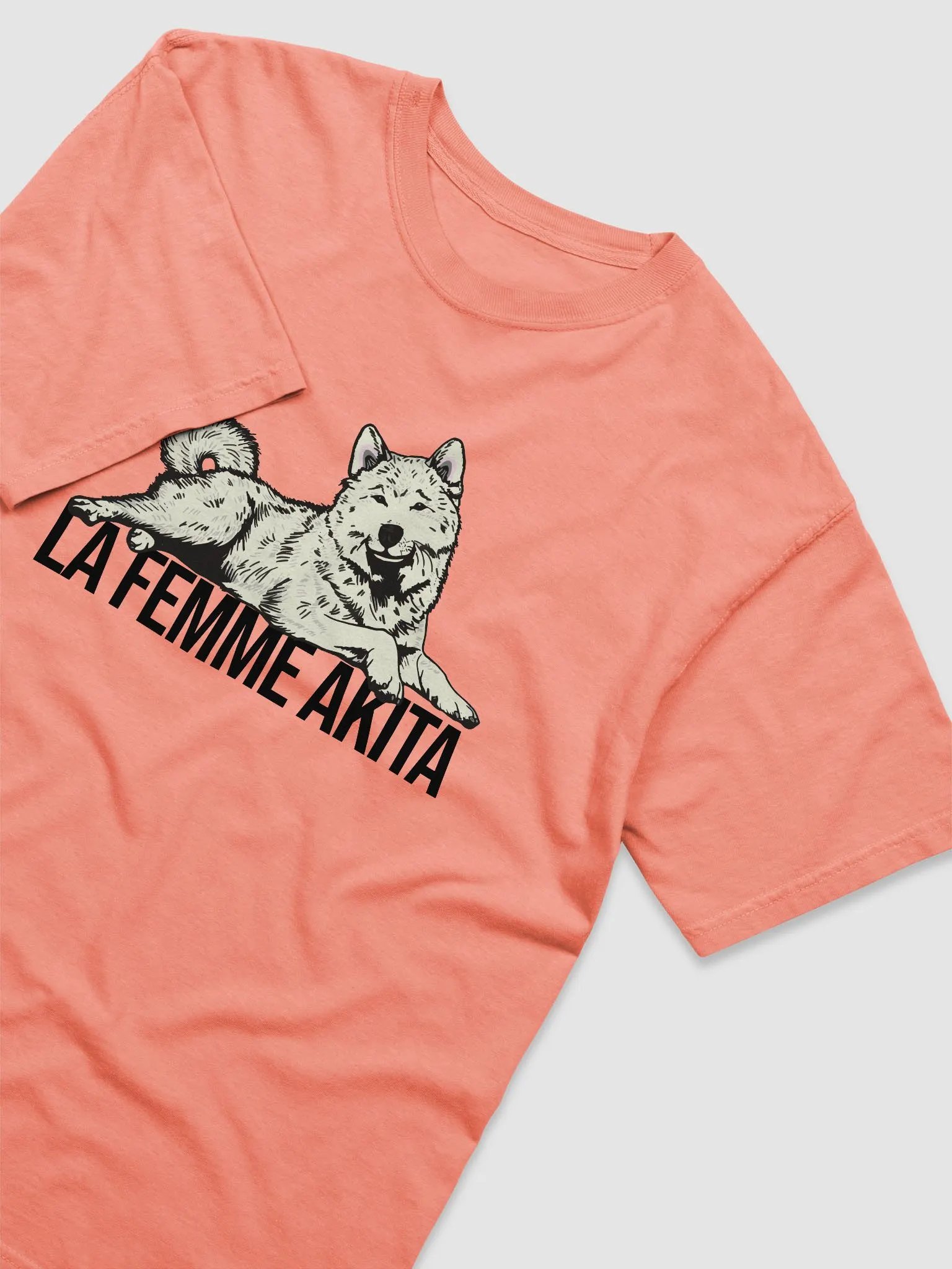 La Femme Akita T-Shirt of an Akita Inu (White) | Funny T-Shirt for Akita Paw-rents product image (6)