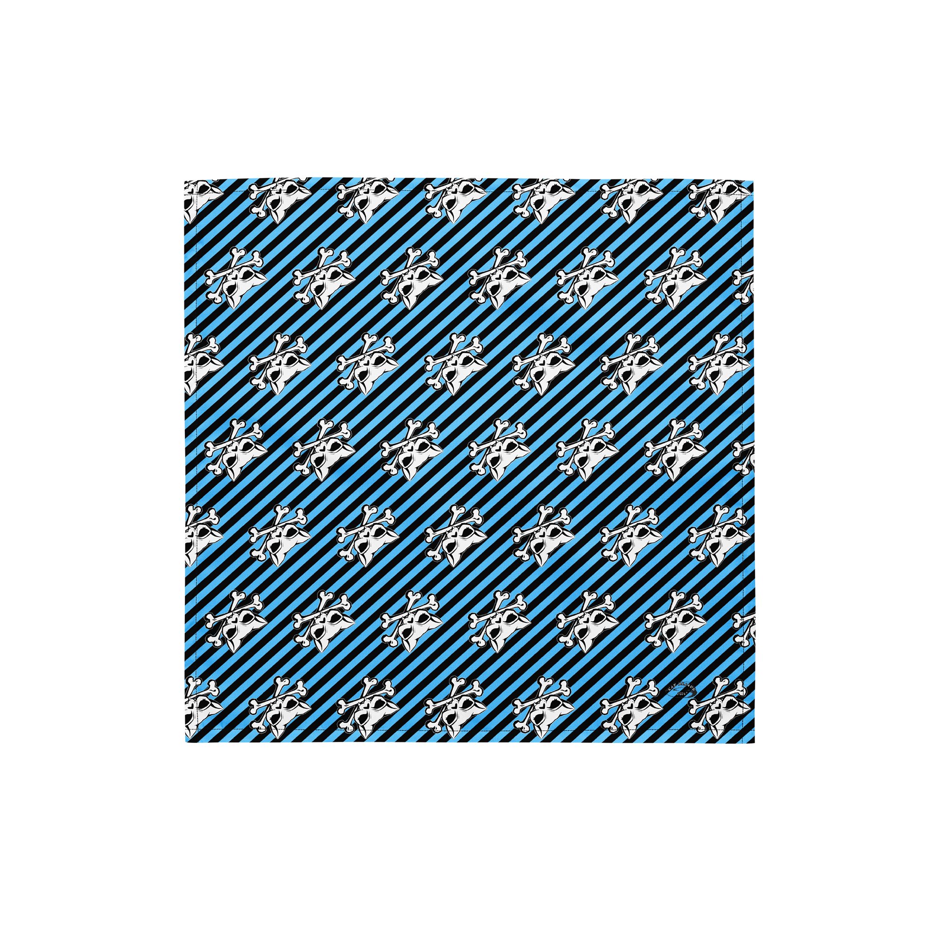 Blue and Blaque Kat Skull Bandana product image (1)