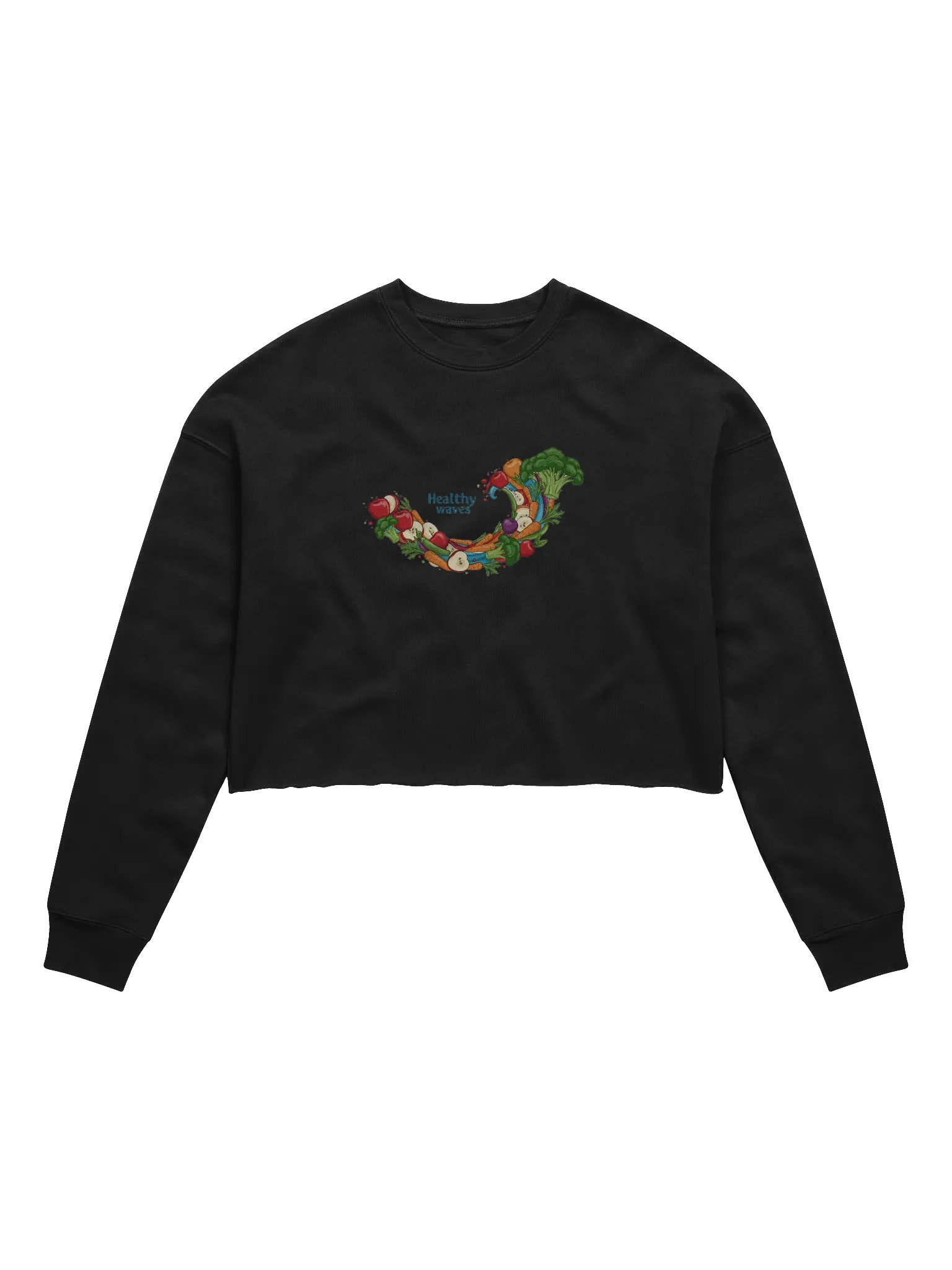 Whimsical Wave Veggie Crop Sweatshirt product image (3)