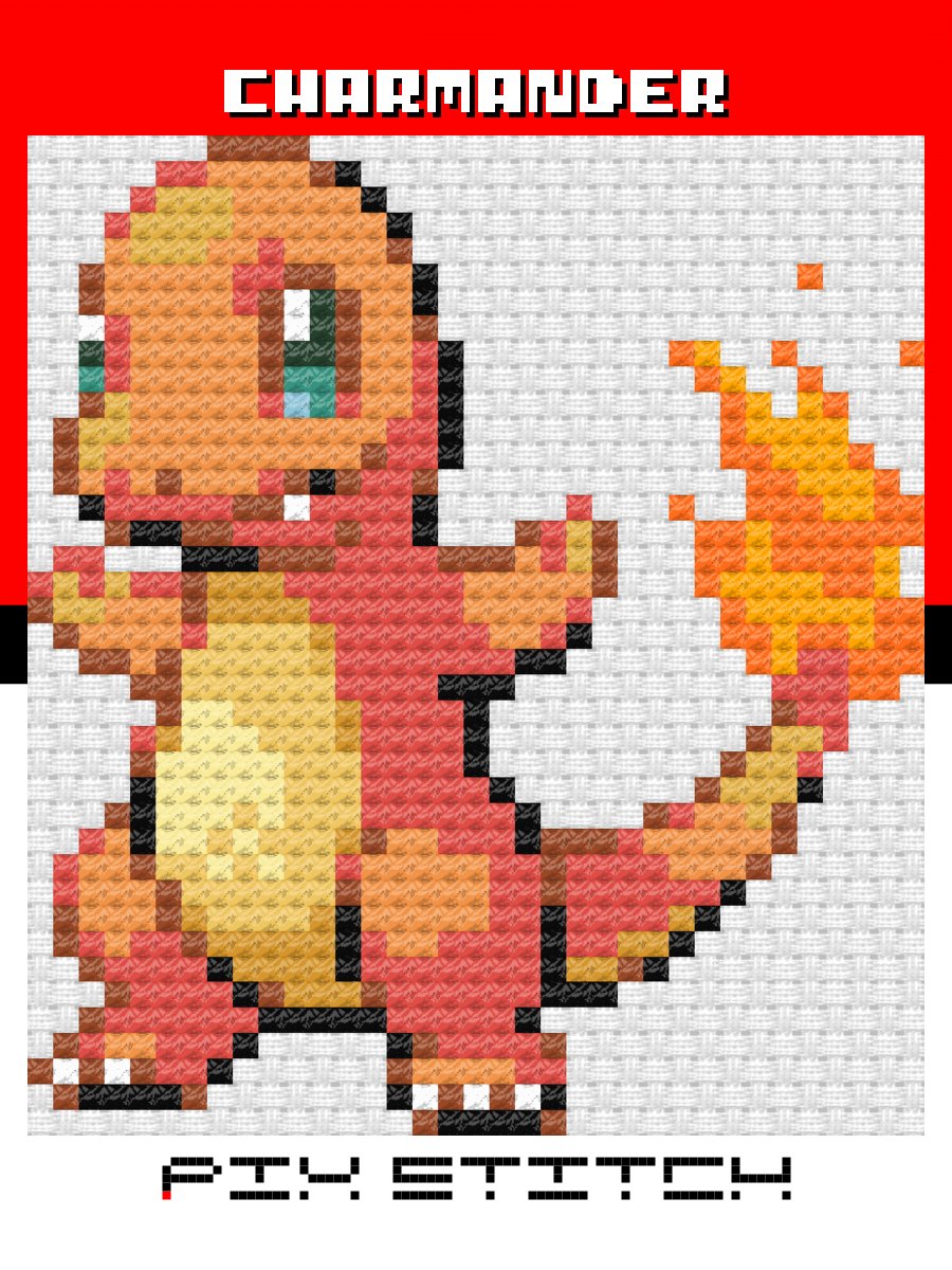 004-Charmander Cross Stitch Pattern product image (1)