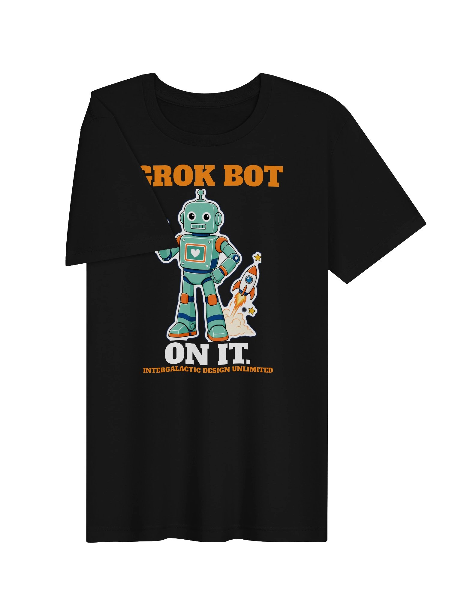 Grok Bot: On It. Retro Robot Tee (Dark) product image (3)