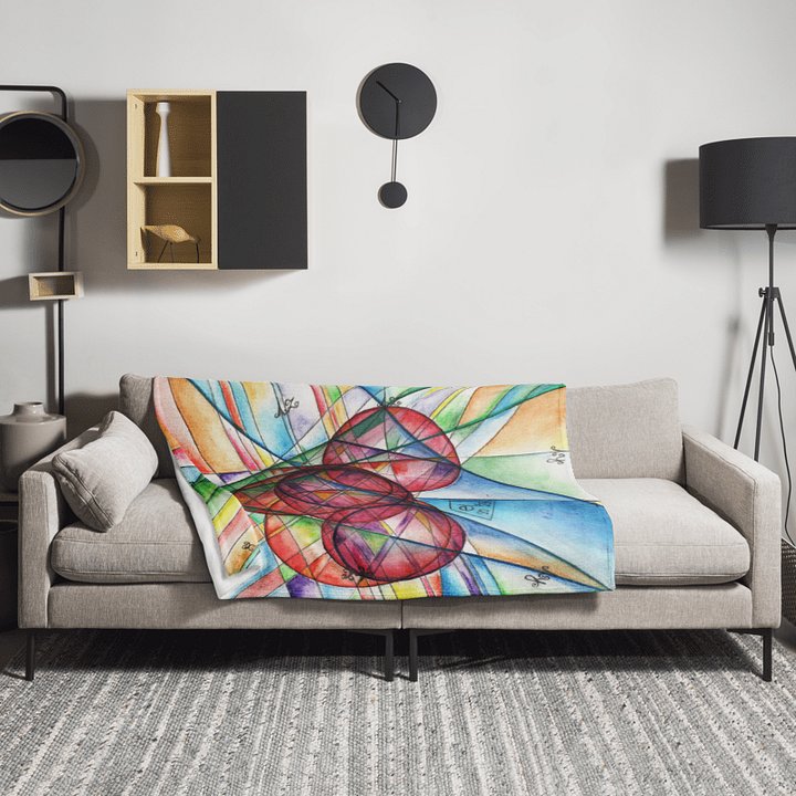 Circles to Circles #5 - Stereographic Projection Mathematical Art Blanket product image (1)