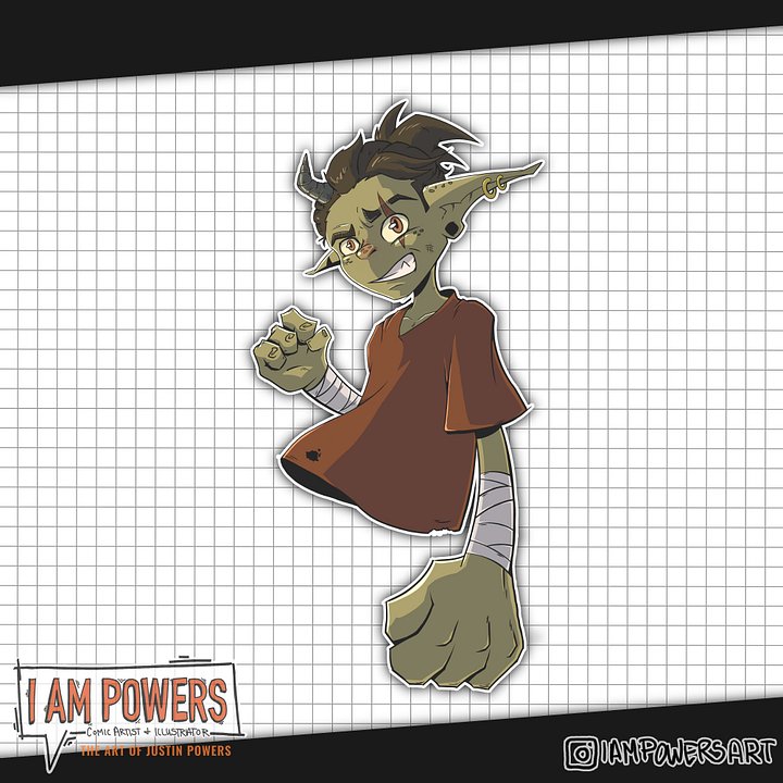 “Nilbog, the Goblin Boy” | Waterproof Vinyl Sticker product image (2)