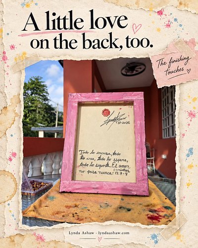 A little love on the back, too. 💌

The painting holds the memory. The handwritten words add something only they’ll understand...