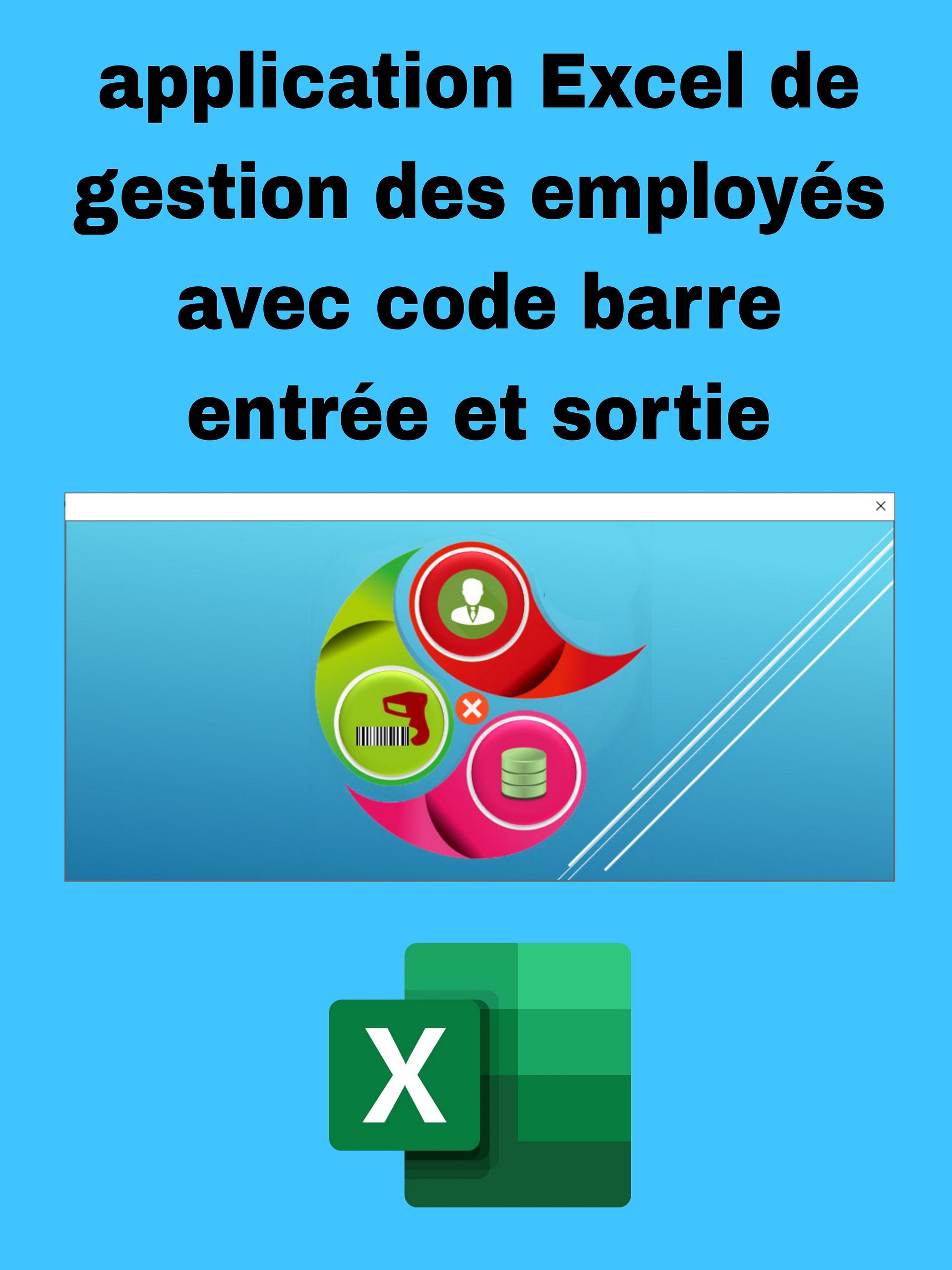 Application Excel de Gestion des Employés avec Code-Barres (Entrées & Sorties) product image (1)