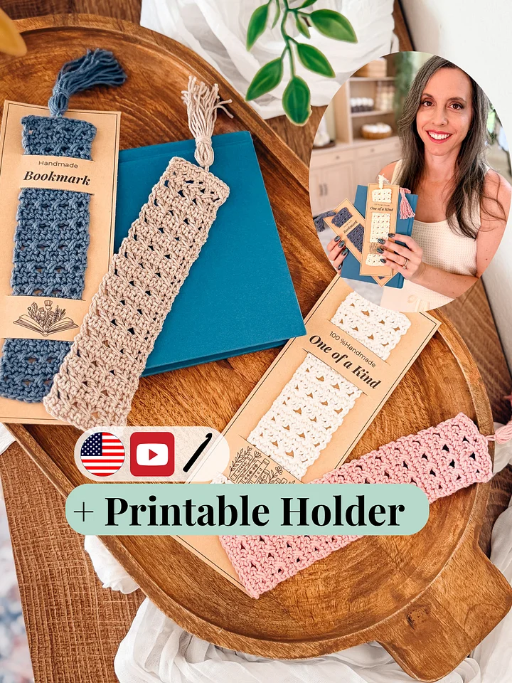 Reed Crossover Stitch Crochet Bookmark product image (1)