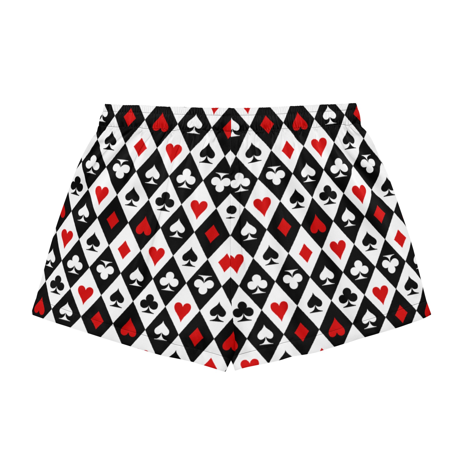 Retro Playing Card Suits Argyle All-Over Print Pajama Shorts product image (3)