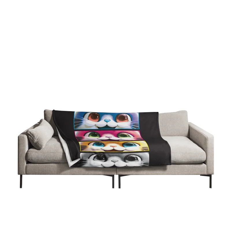 SparkleCat Eyes Throw Blanket product image (2)