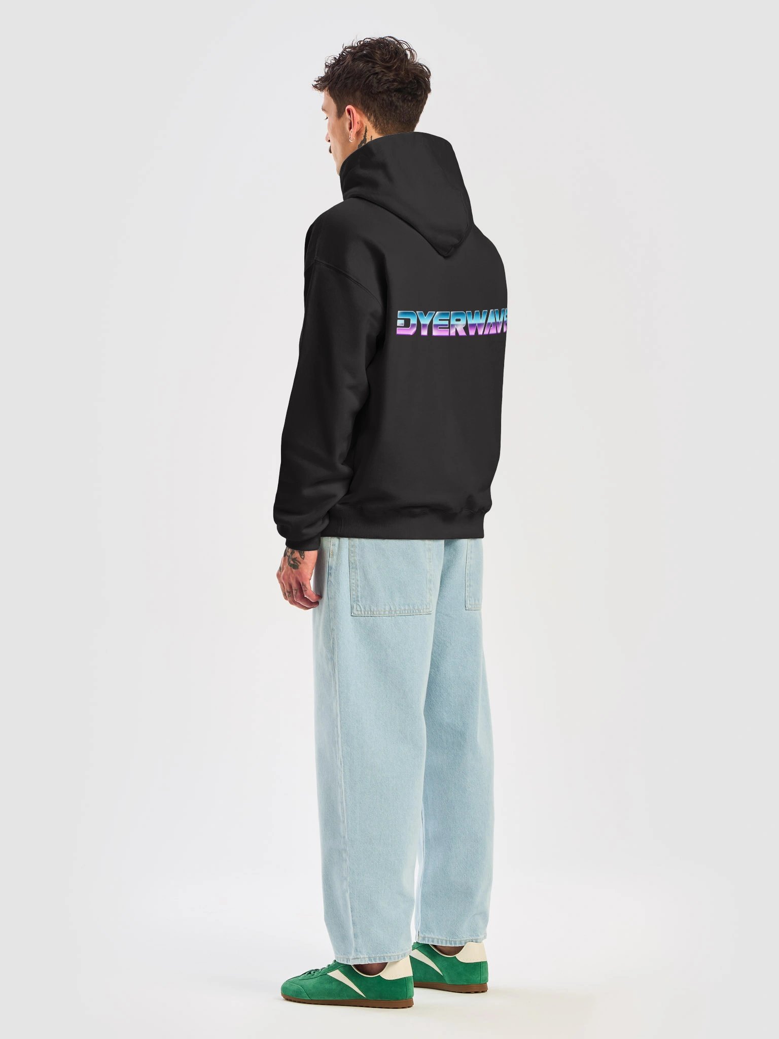 Dyerwave Text Heavyweight Black Hoodie product image (8)