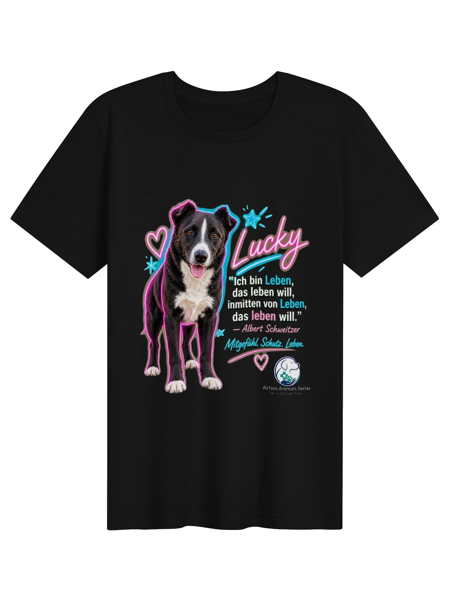 Lucky Neon – Mitgefühl. Schutz. Leben. T-Shirt product image (1)