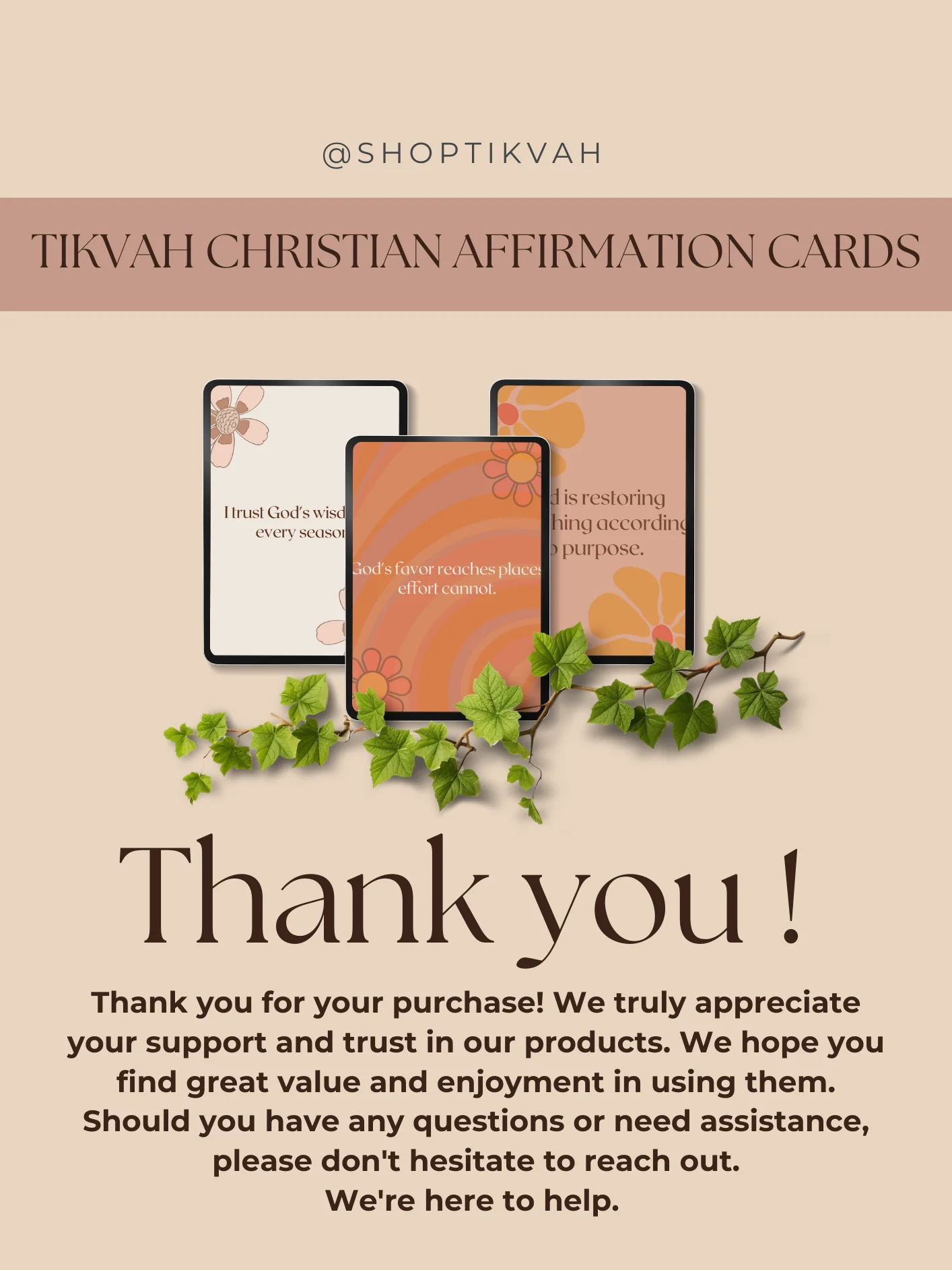 TIKVAH Printable Christian Affirmation Cards product image (4)