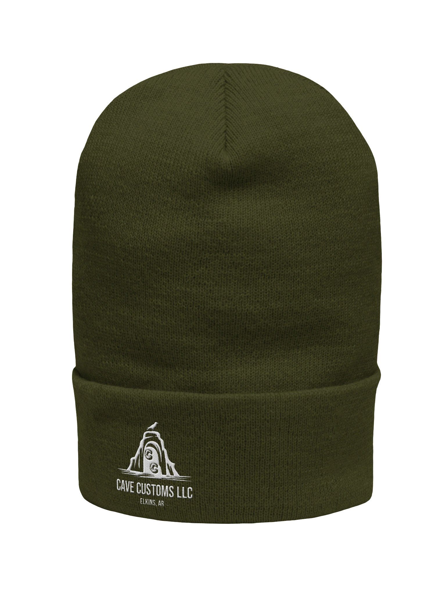 Cave Customs White Logo Cuffed Beanie product image (46)