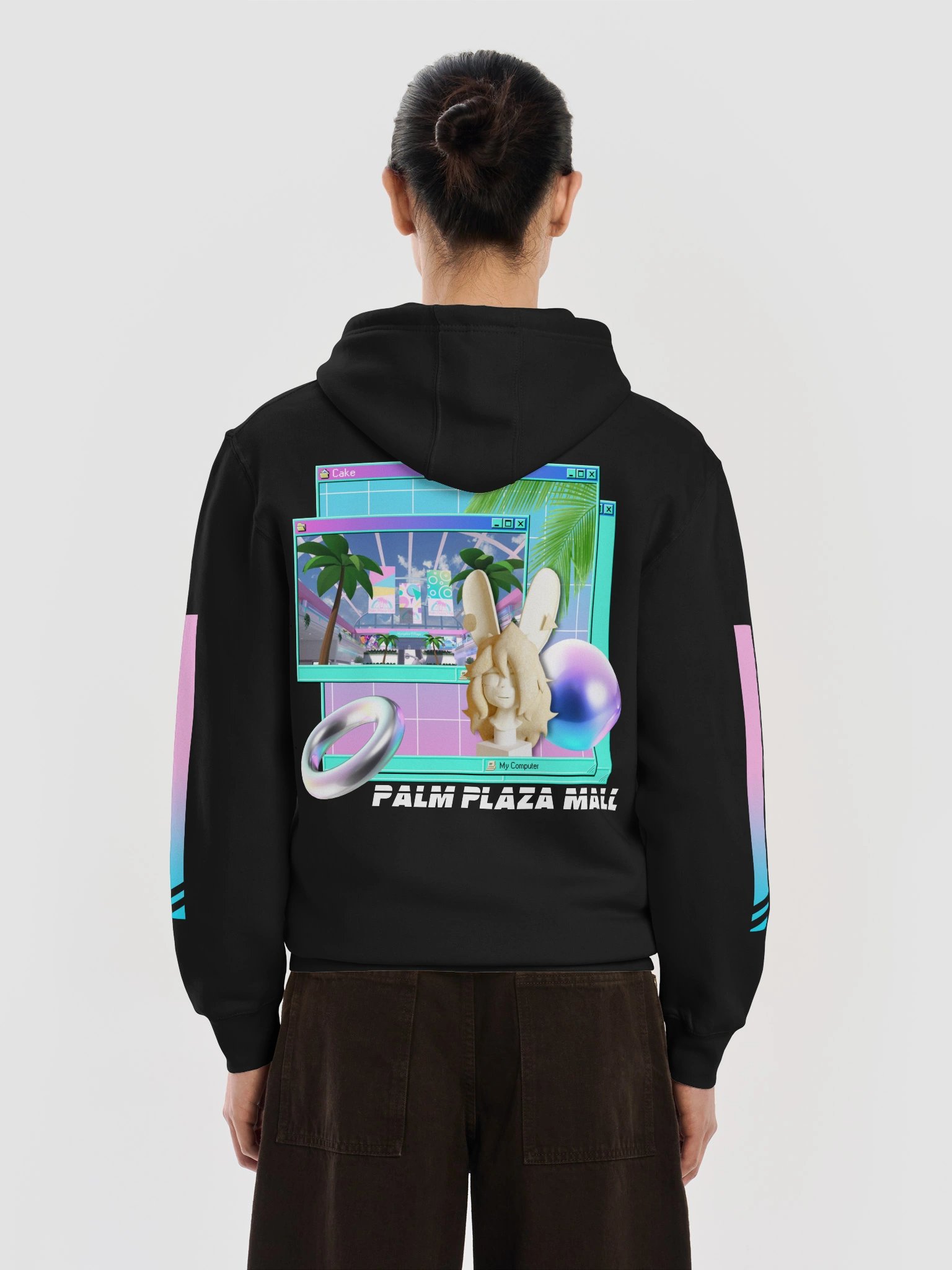 Premium Palm Plaza Mall Vaporwave Hoodie - Zip Up product image (6)