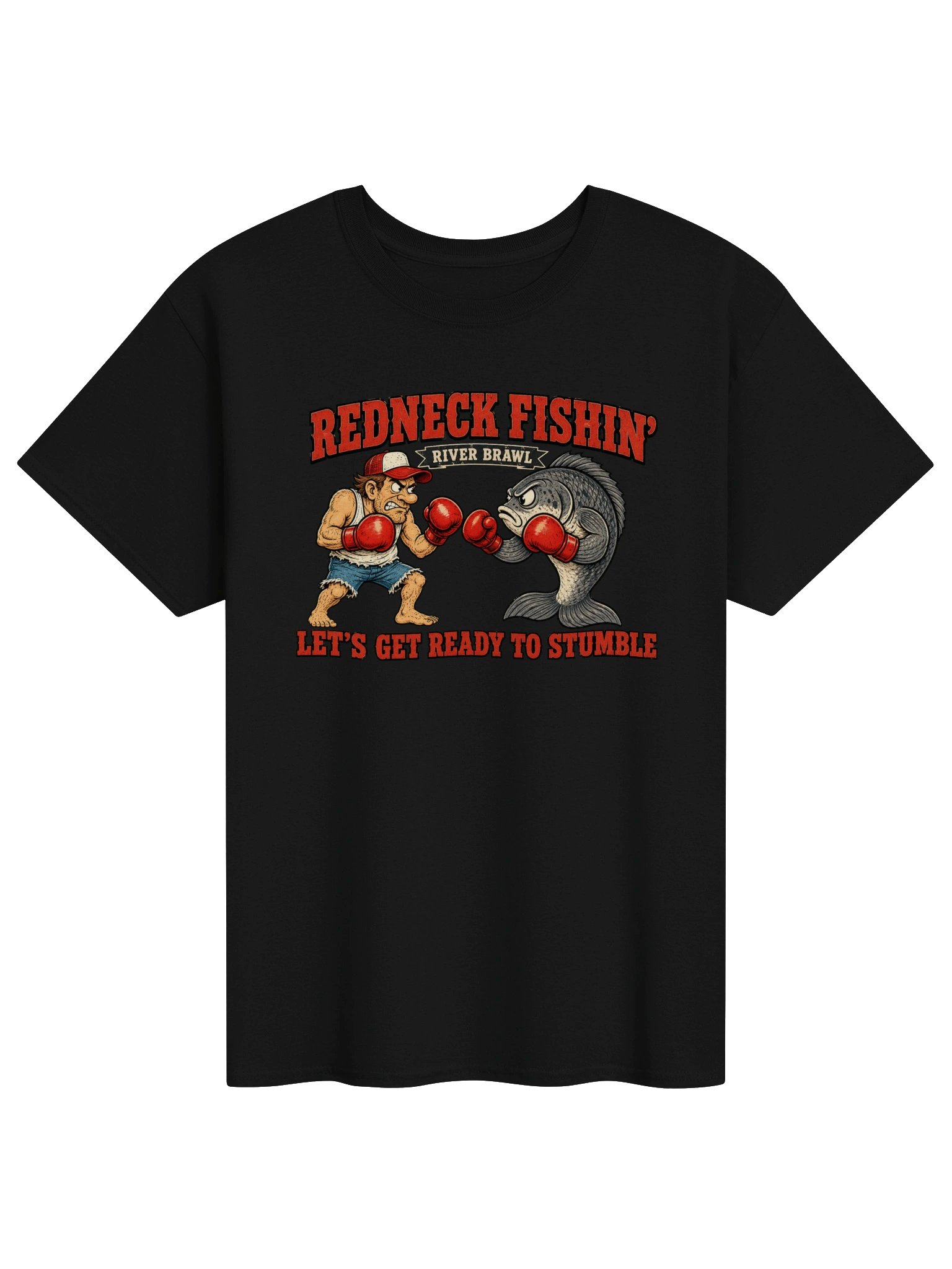 Funny Redneck Fishing Shirt – River Brawl Graphic Tee product image (3)