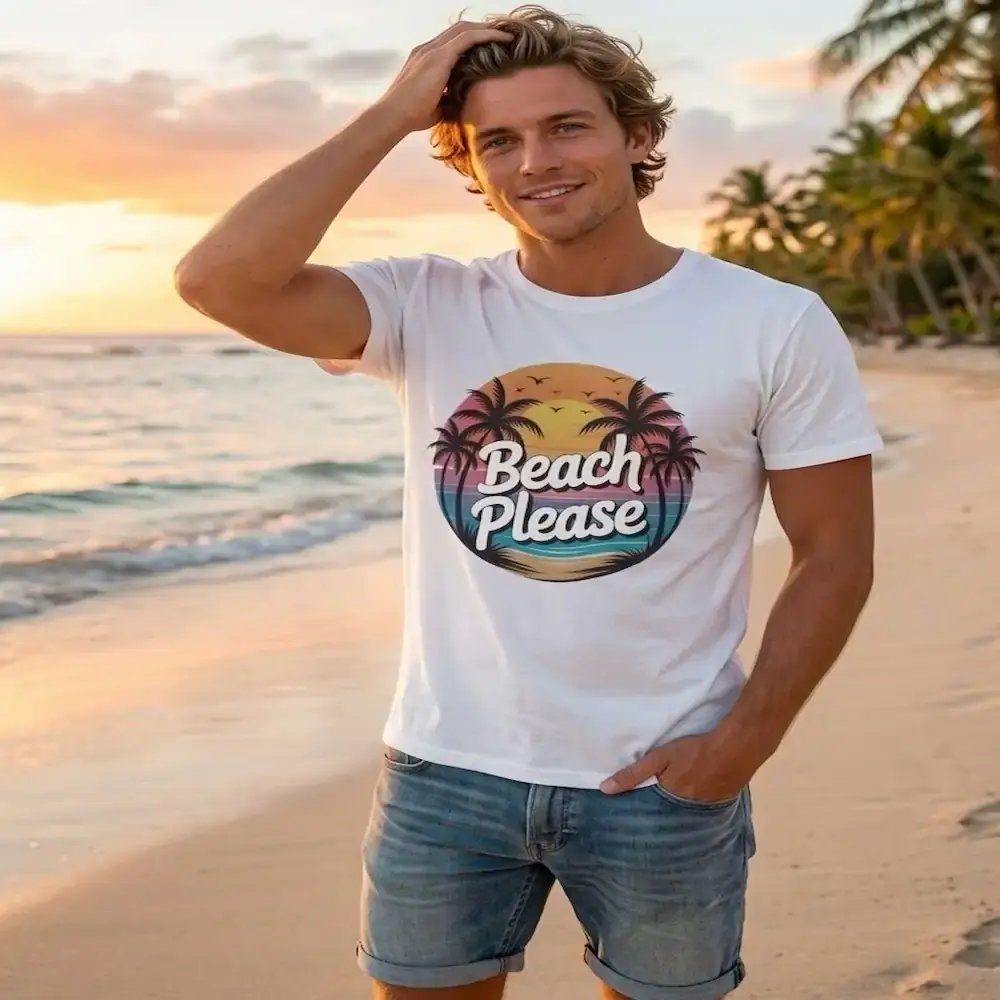Retro Beach Please | Unisex Bella+Canvas Supersoft T-Shirt 🏖️✨ product image (2)