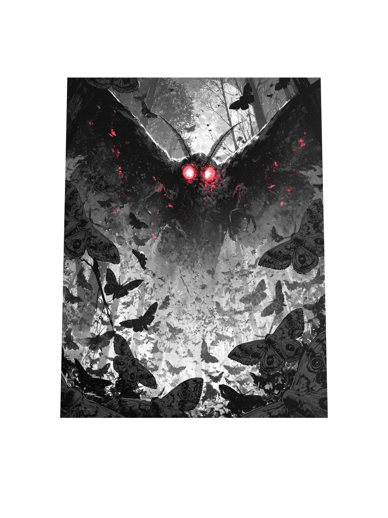 Mothman Art Print — Mothman and the Swarm product image (8)