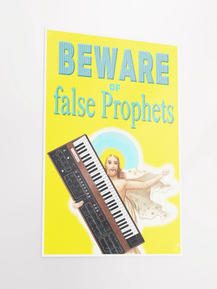 Beware of false PROPHETS! classic synth Tribute, Techno EDM Matte Paper Poster product image (2)
