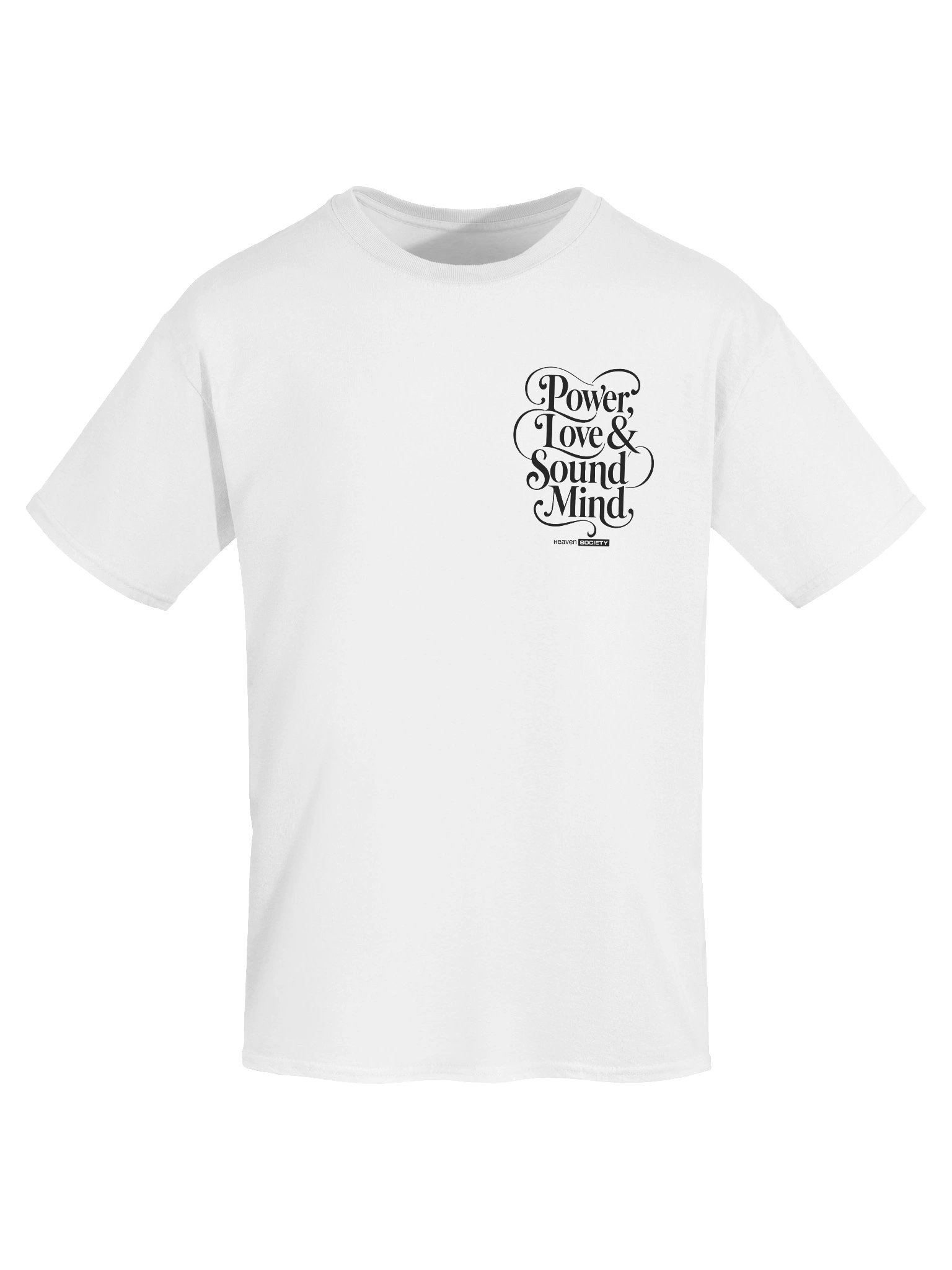 Power, Love & Sound Mind Unisex Pocket White Tee product image (3)
