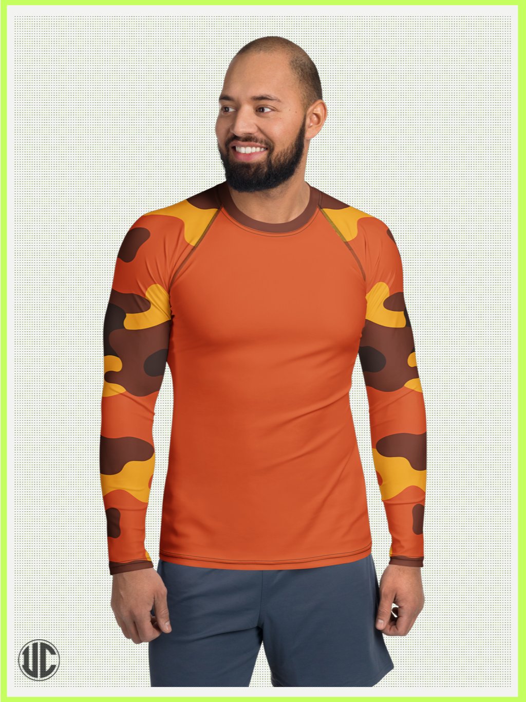 Savage Sunset Orange Camo – Men’s Rash Guard product image (1)