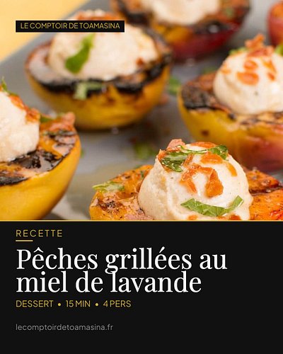 🍑 Pêches grillées, glaçage miel & lavande : le dessert d'été qui fait toujours son effet.

Un filet de miel de lavande, les g...