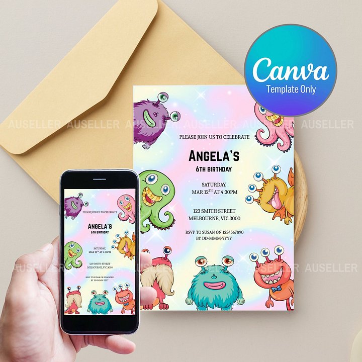 Magic Monsters Birthday Invitation product image (1)