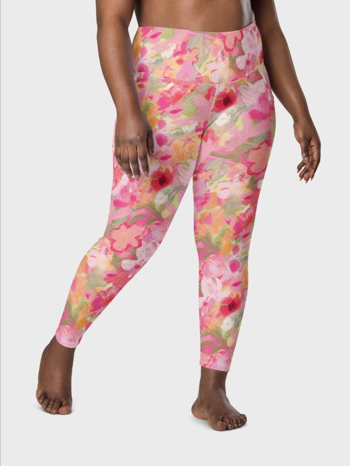 Leggings with Pockets "Sweet Pastel Florals of Spring" Printed product image (9)
