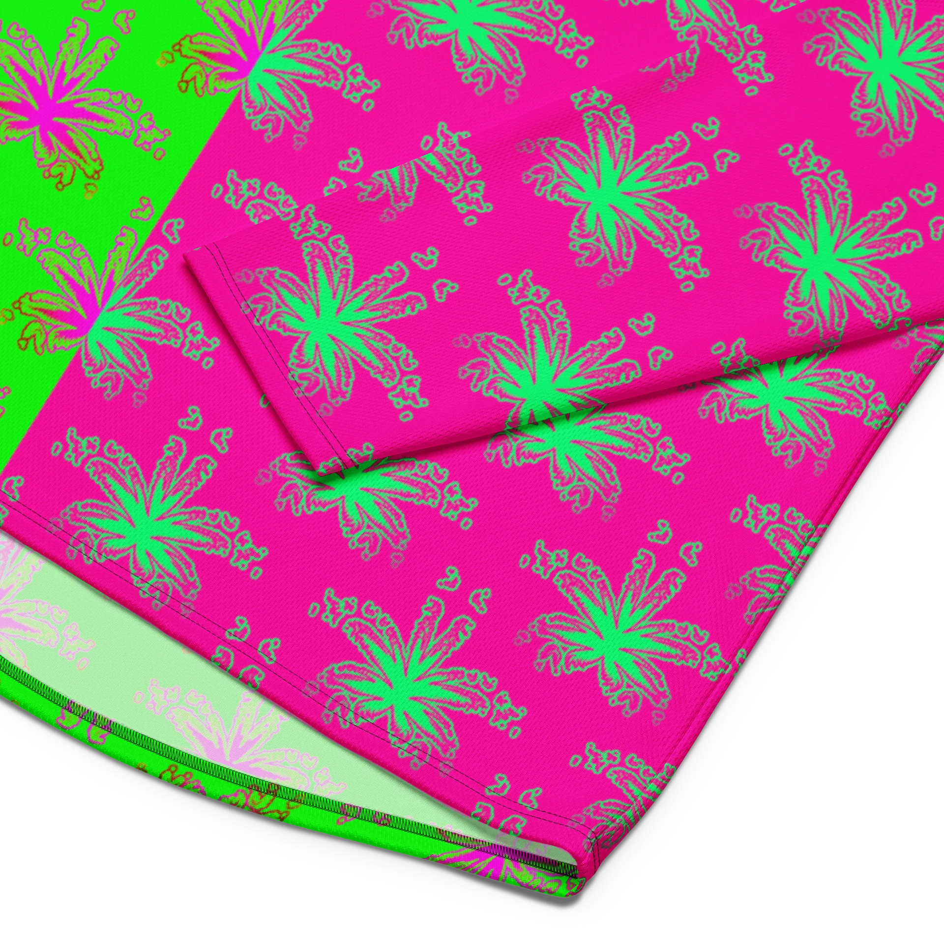 Pot Leaf Stoner Hockey Jersey, 420 Weed Rave Wear, Hot Pink Neon Green Ganja Cannabis Clothing, Pothead Party Festival Fashion product image (6)
