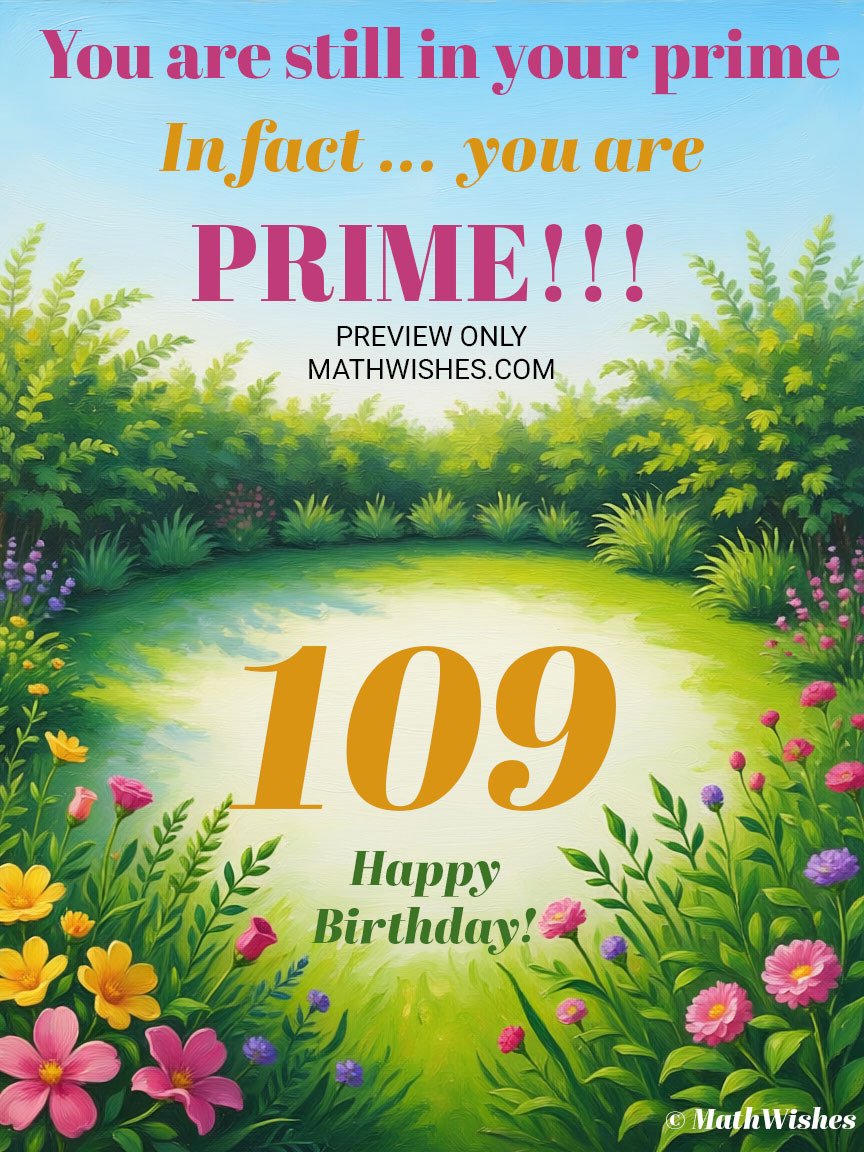 109th Birthday Card - Prime Birthday product image (1)
