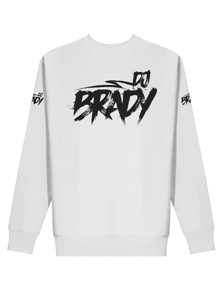 White Cotton Premium Sweatshirt With Black Logo product image (2)