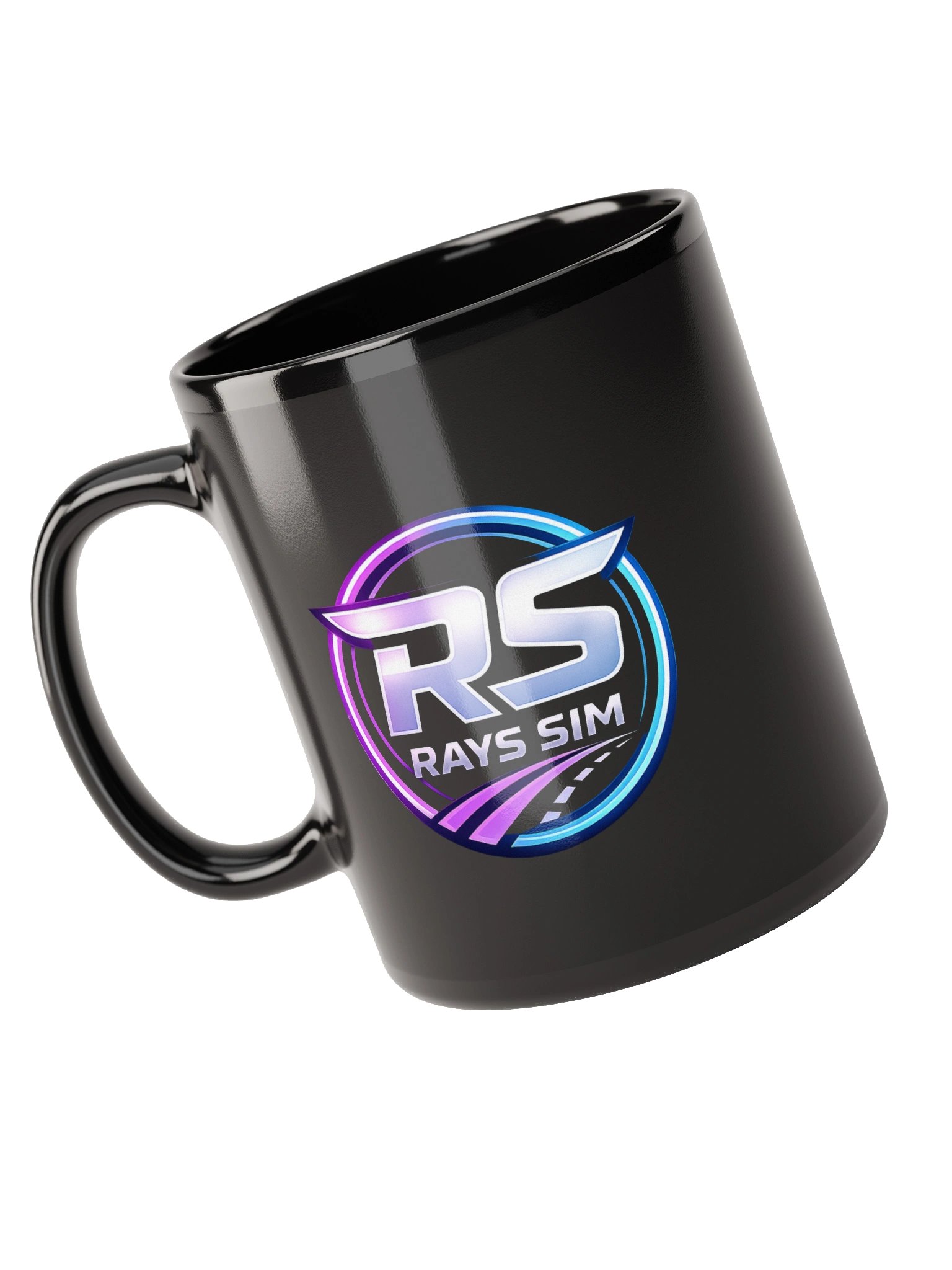 RAYSIM Logo Black Glossy Mug product image (9)