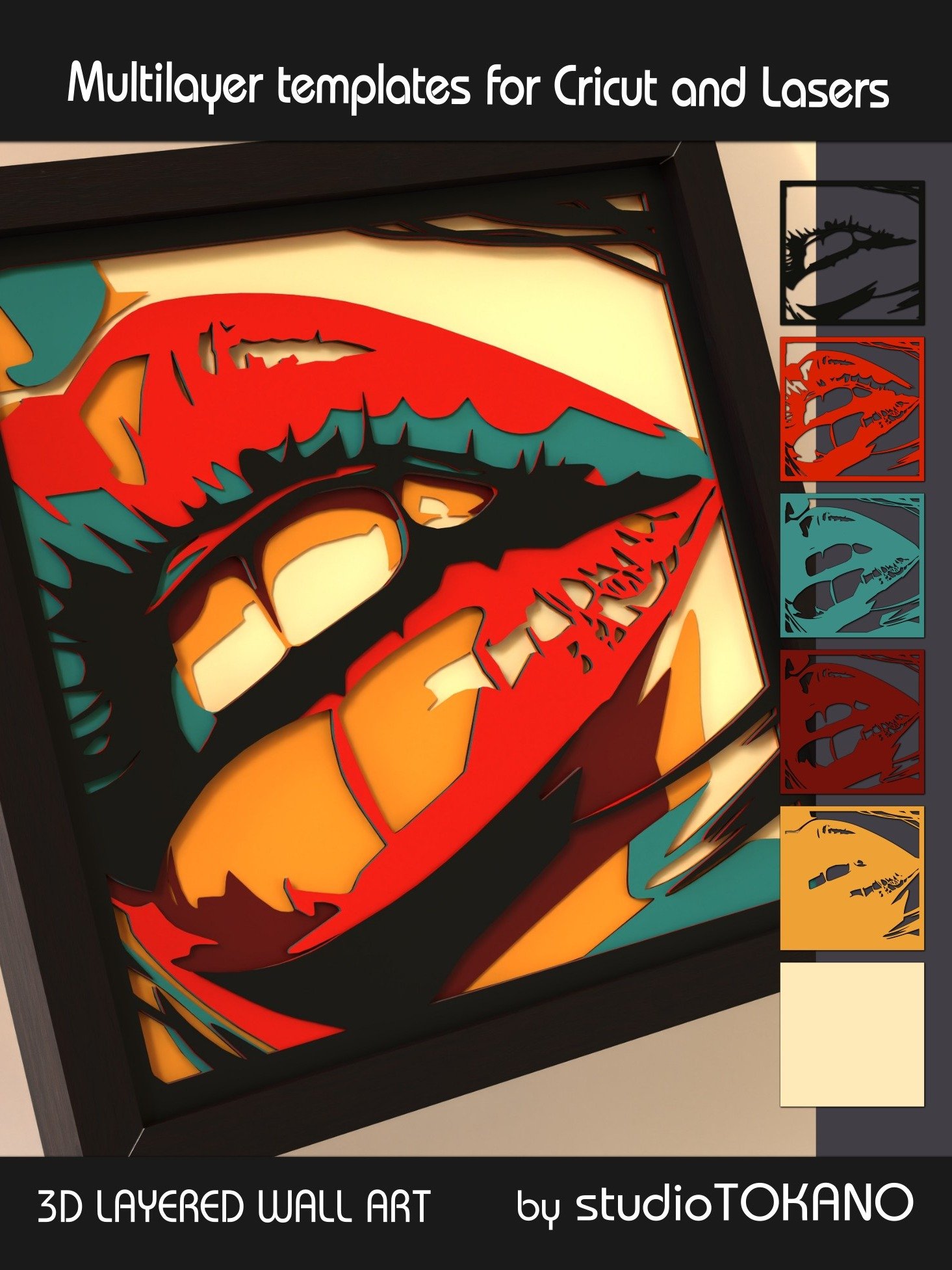 Lips 3D Layered SVG product image (7)