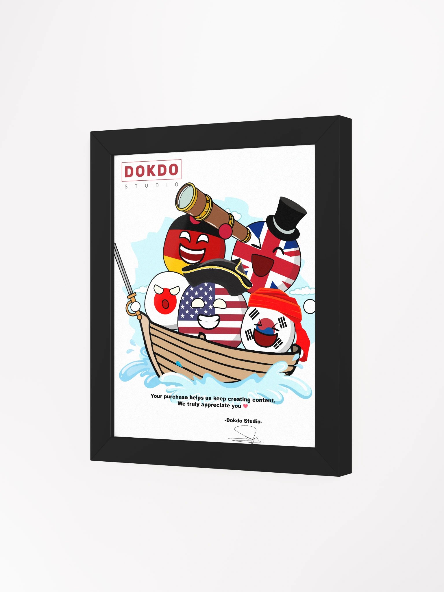 Countryball with creator’s signature - Framed High-Quality Matte Poster (in) product image (3)