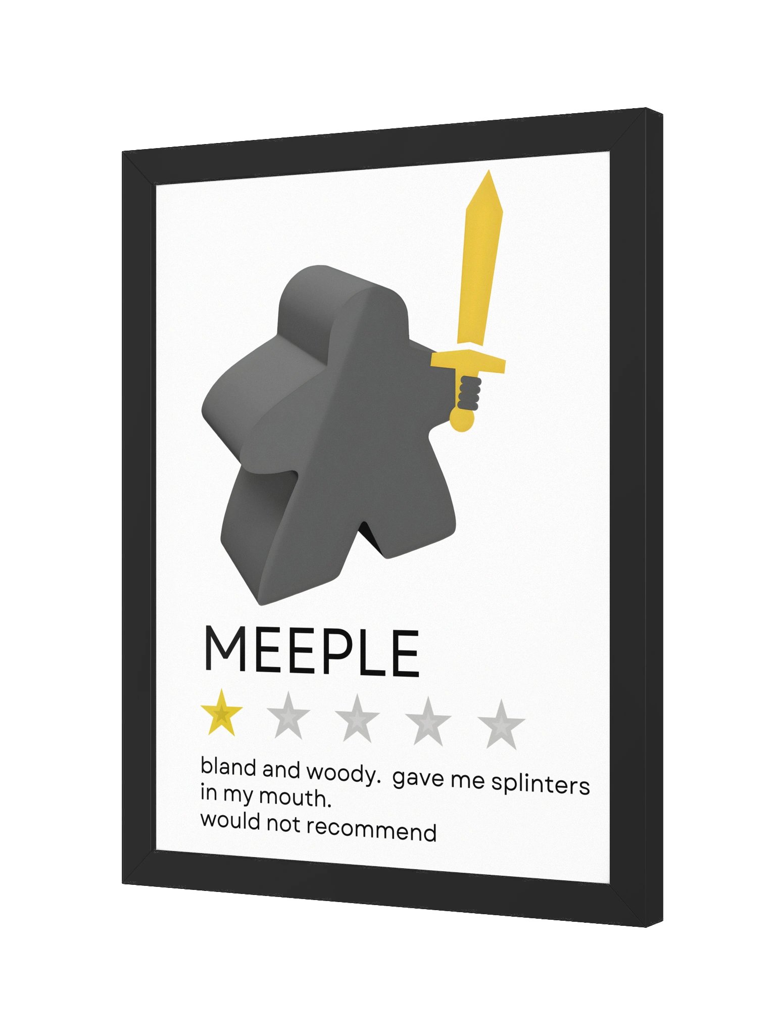 One Star Review Meeple Board Game Room Poster - FRAMED product image (5)