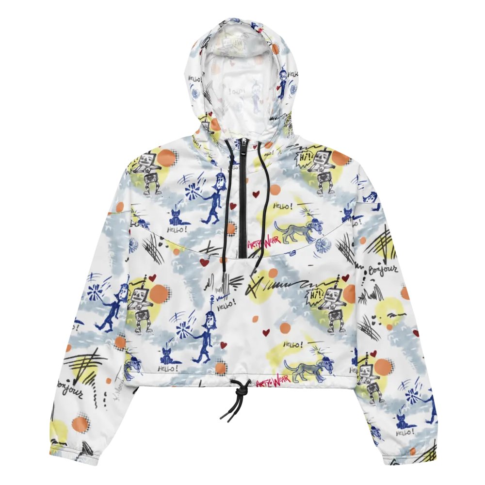 ArtToon 'Hello' Women's Crop Windbreaker product image (1)