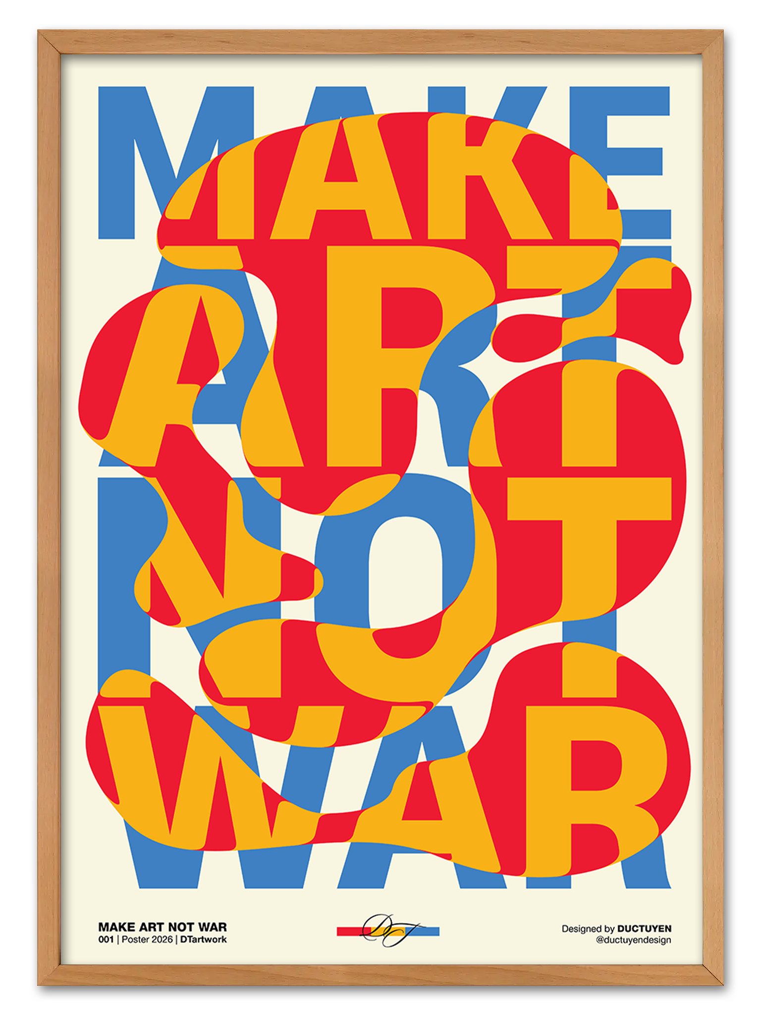 "MAKE ART NOT WAR" Typography Framed Poster product image (1)